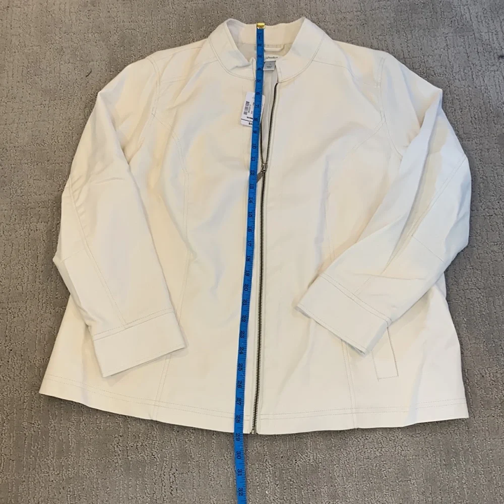CJ Banks • leather look jacket